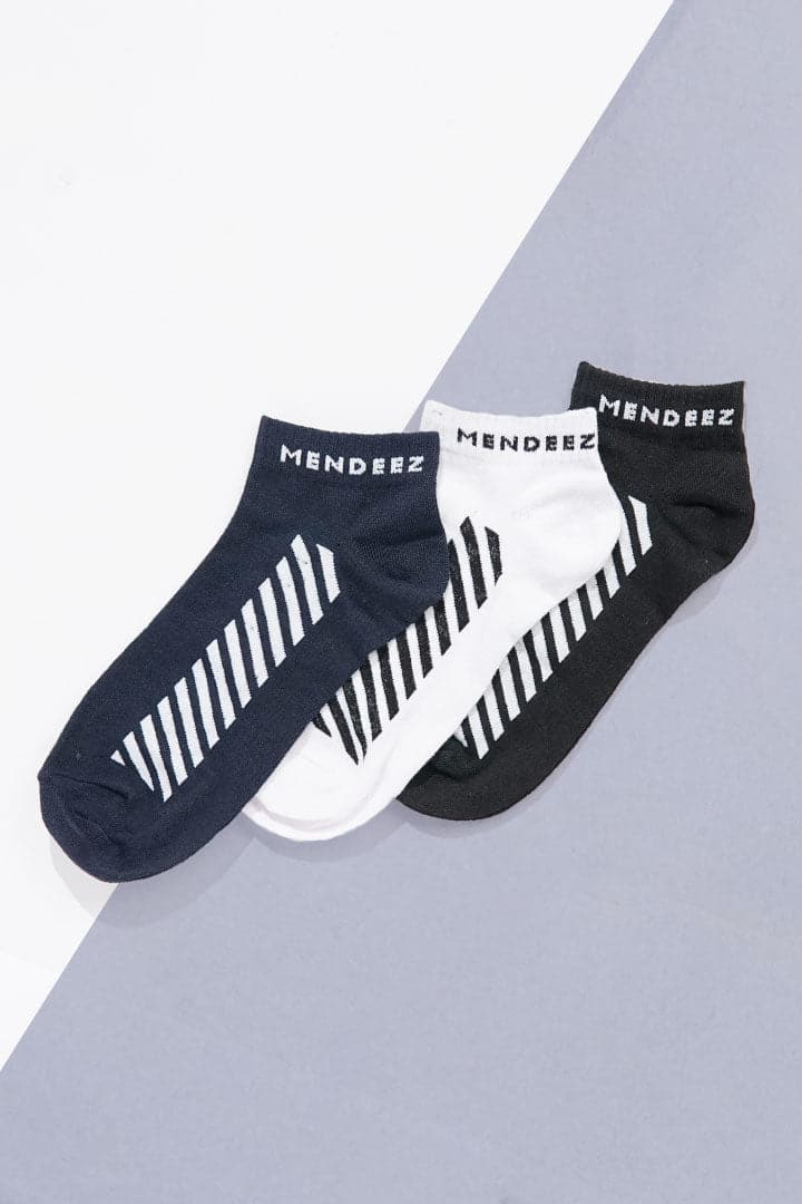 Barcode Ankle Socks - Pack of 3 - Mendeez UAE 