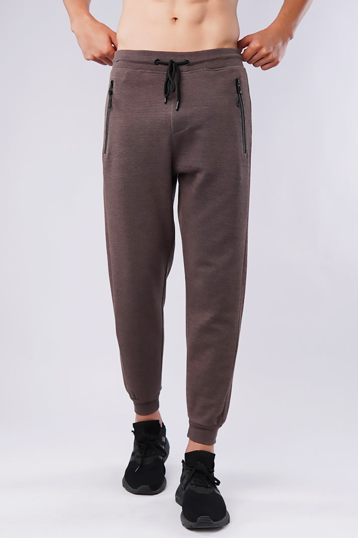 Zipper Jogger Pants - Dark Brown - Mendeez PK 