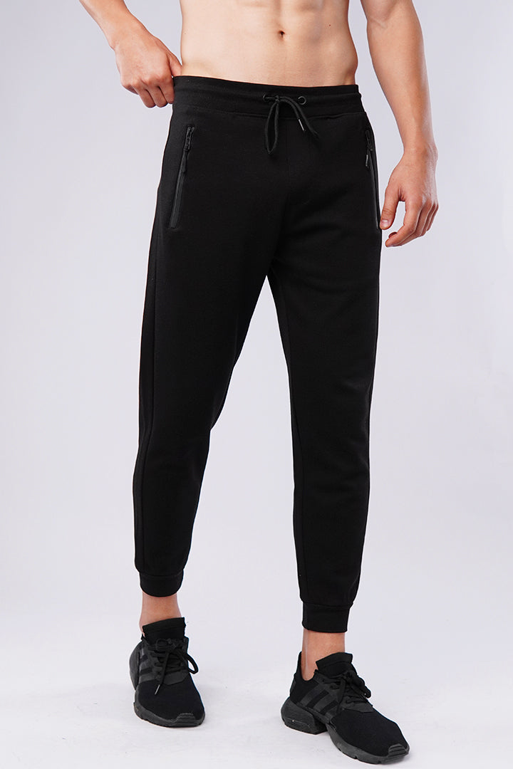 Zipper Jogger Pants - Black - Mendeez PK 