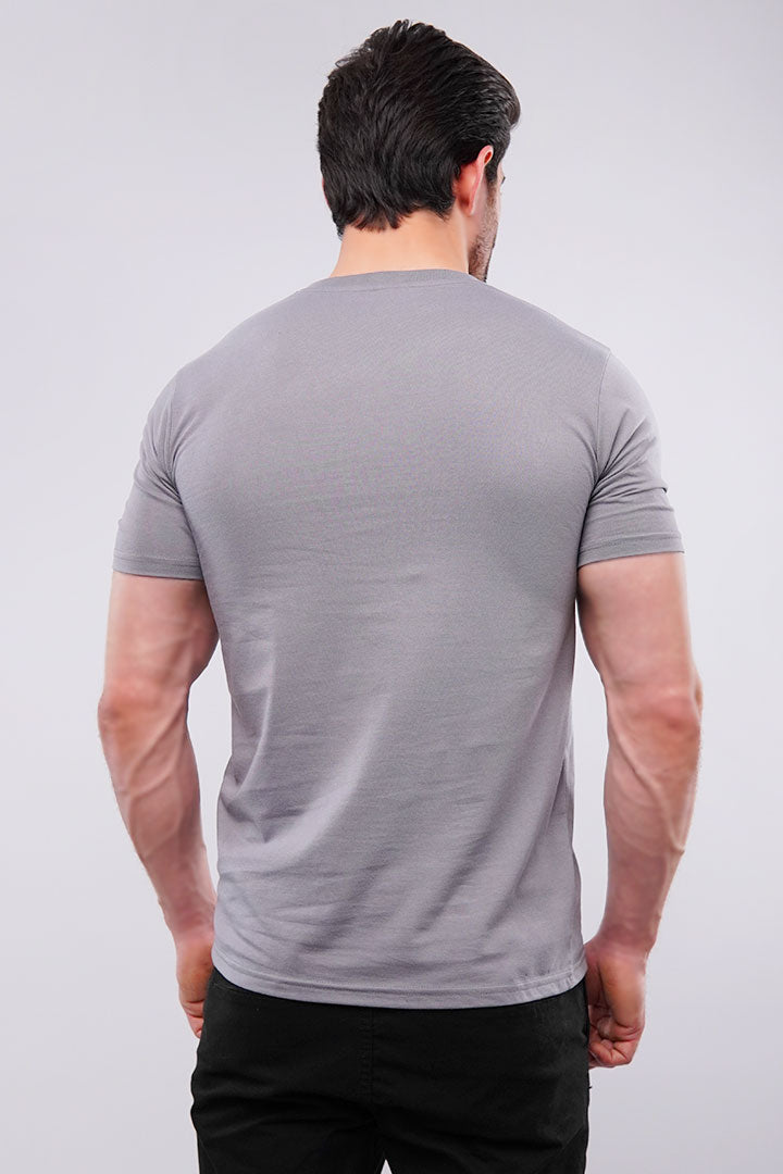 Metal Gray V-Neck T-shirt - Mendeez UAE 