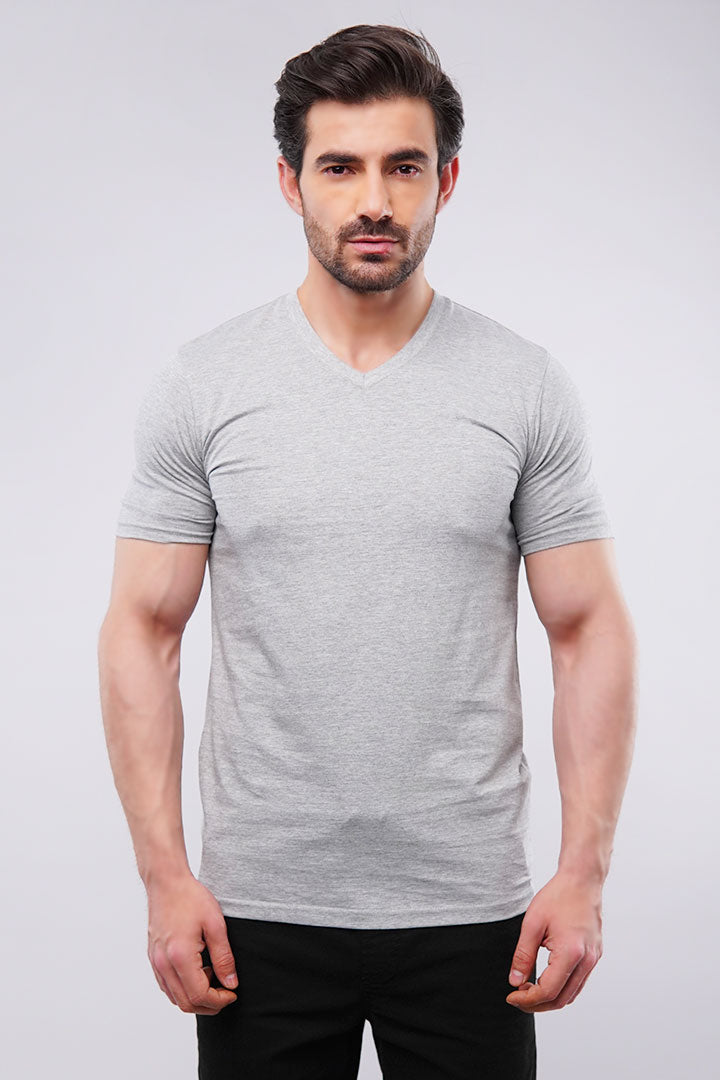 Light Smoke V-Neck T-shirt - Mendeez UAE 