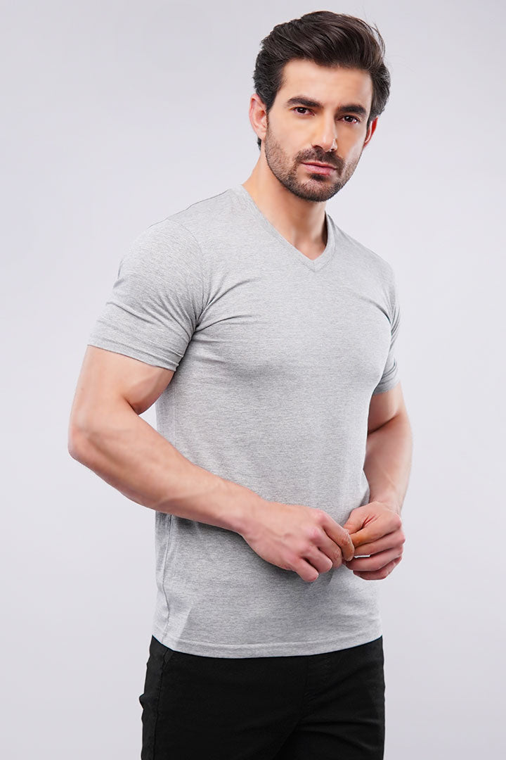 Light Smoke V-Neck T-shirt - Mendeez UAE 