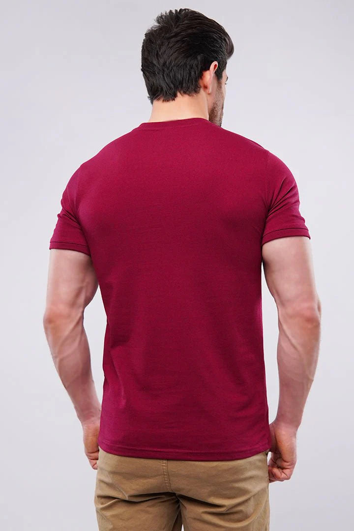 HENLEY T-SHIRT - MAROON