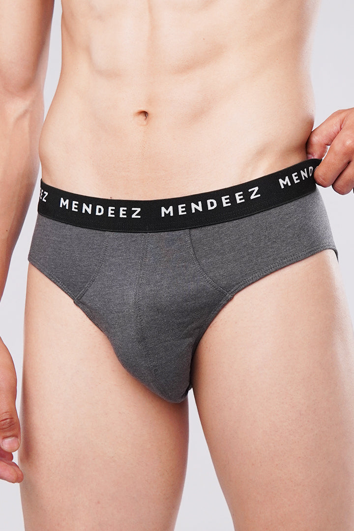 Jacquard Briefs - Pack of 3 (Black, Charcoal, Navy Blue) - Mendeez PK 