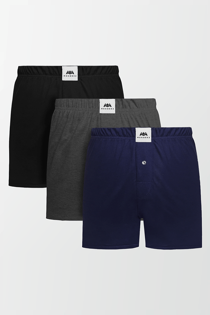 Jersey Boxer Shorts - Pack of 3 Colors - Mendeez UAE 