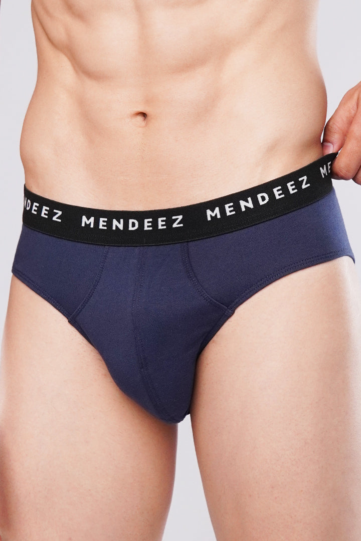 Jacquard Briefs - Pack of 3 (Black, Charcoal, Navy Blue) - Mendeez PK 