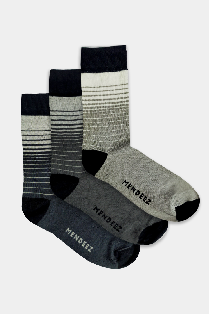 Fade Cut Pack of 3 – Printed Crew Socks - Mendeez PK 