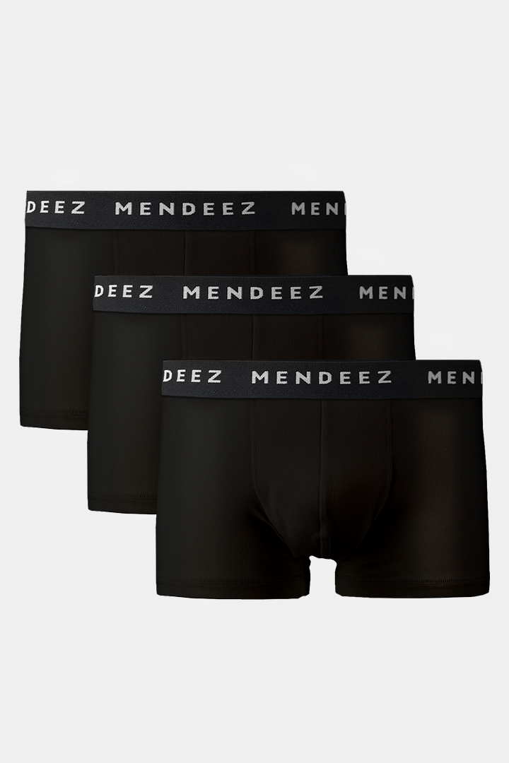 Jacquard Boxer Trunks - Pack of 3 - Black - Mendeez UAE 