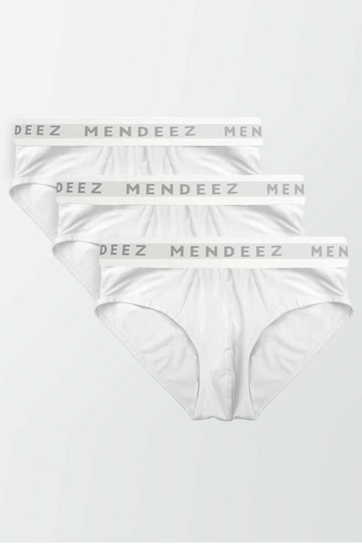 Jacquard Brief - Pack of 3 - White - Mendeez UAE 